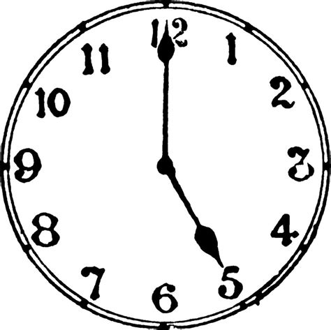 5 00 on a clock.